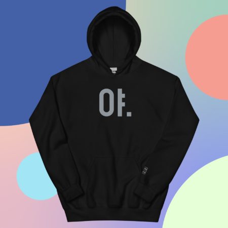 Black embroidered hoodie